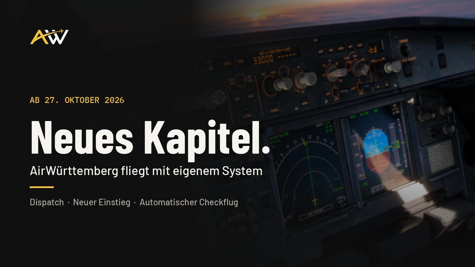 Neues Kapitel: AirWürttemberg fliegt ab dem 27. Oktober mit eigenem System